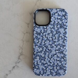 EUC Casely iPhone 14 Floral blue and white Case